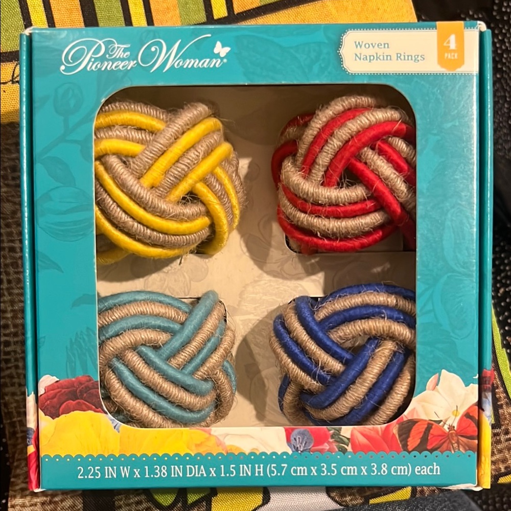 The Pioneer Woman Floral Woven Napkin Rings